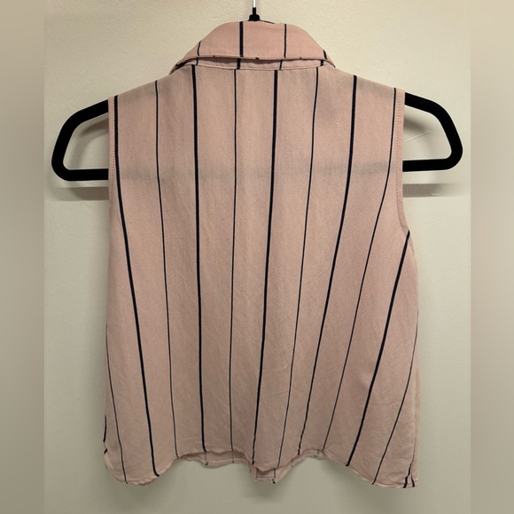 Striped linen cropped tank top fisherman core - Picture 2 of 4